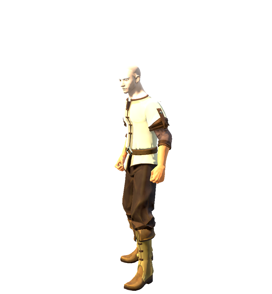 Pre-alpha male village character model in simple medieval clothing